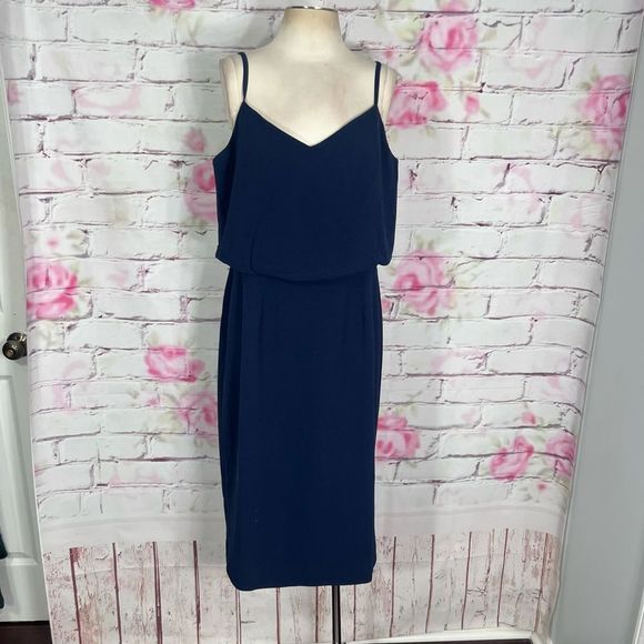Dress the population NWOT Alondra Blouson Sheath Dress in midnight blue - Picture 5 of 12